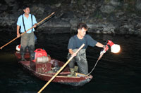 天然鮎の火振り漁